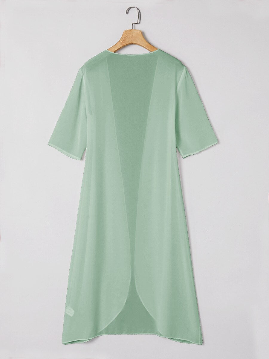 Chiffon Lightweight Half Sleeve Cover-Up