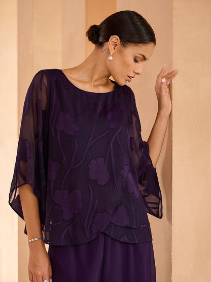 Floral Layered Chiffon Tops