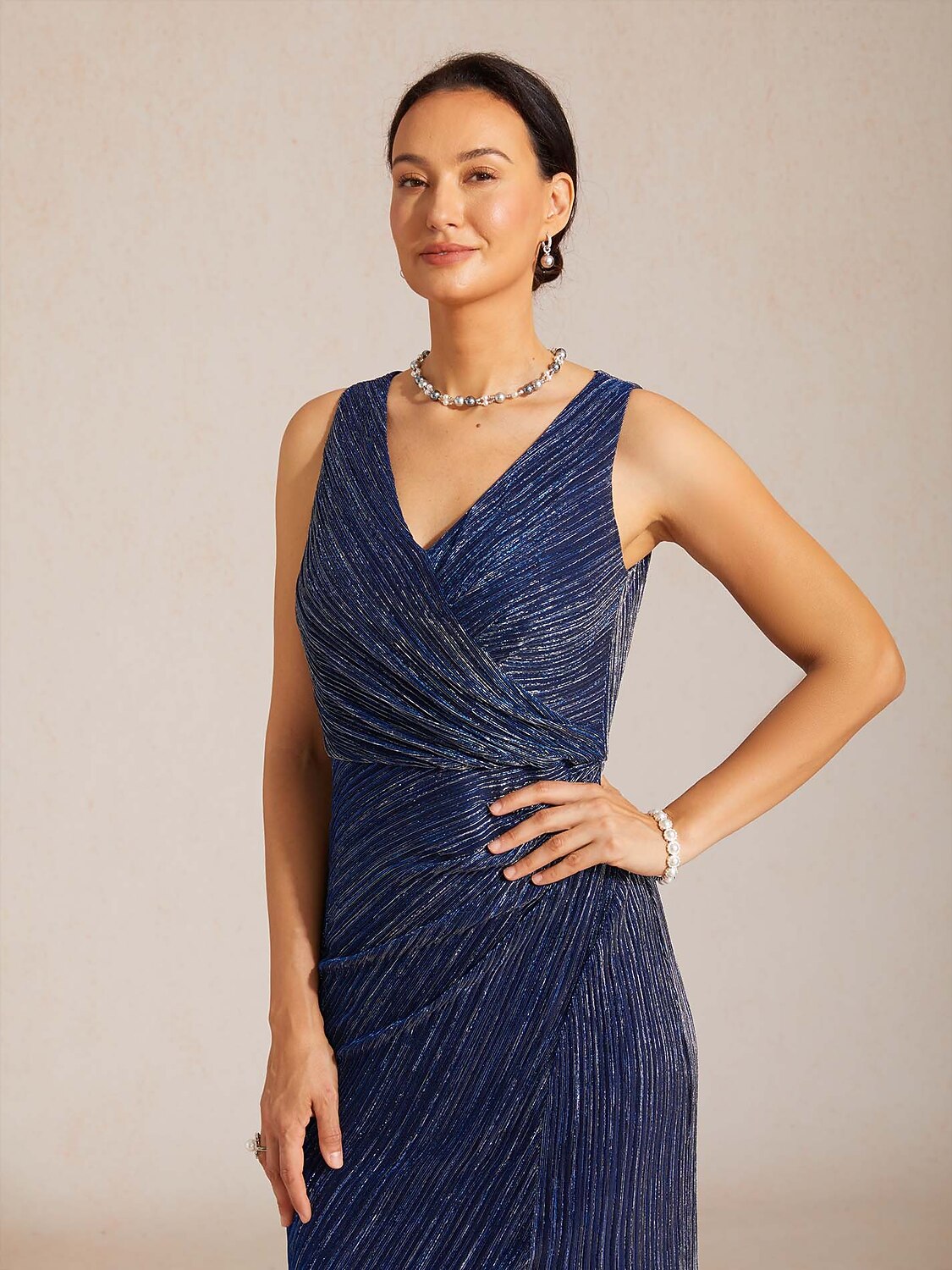 Metallic Sheath Maxi Dress