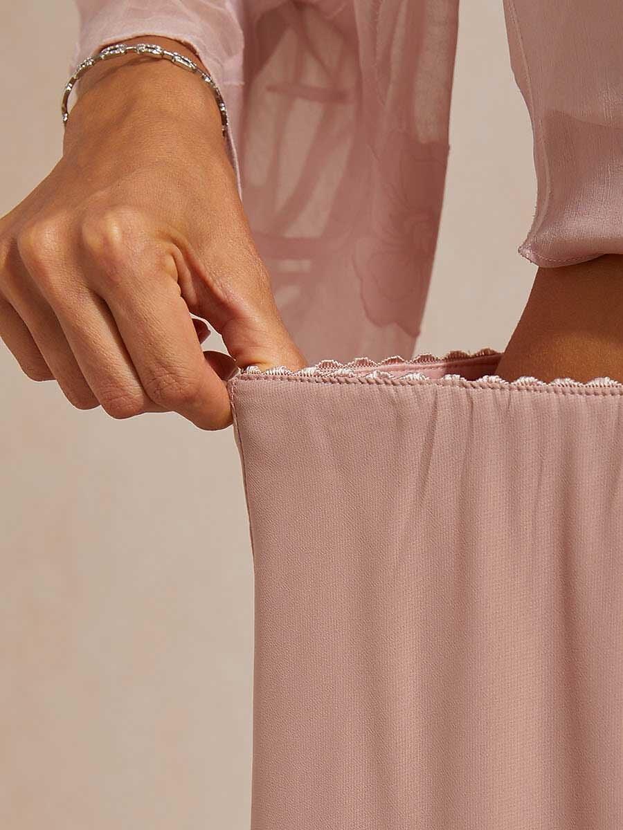 High-Low Overlay Chiffon Skirt with Lining