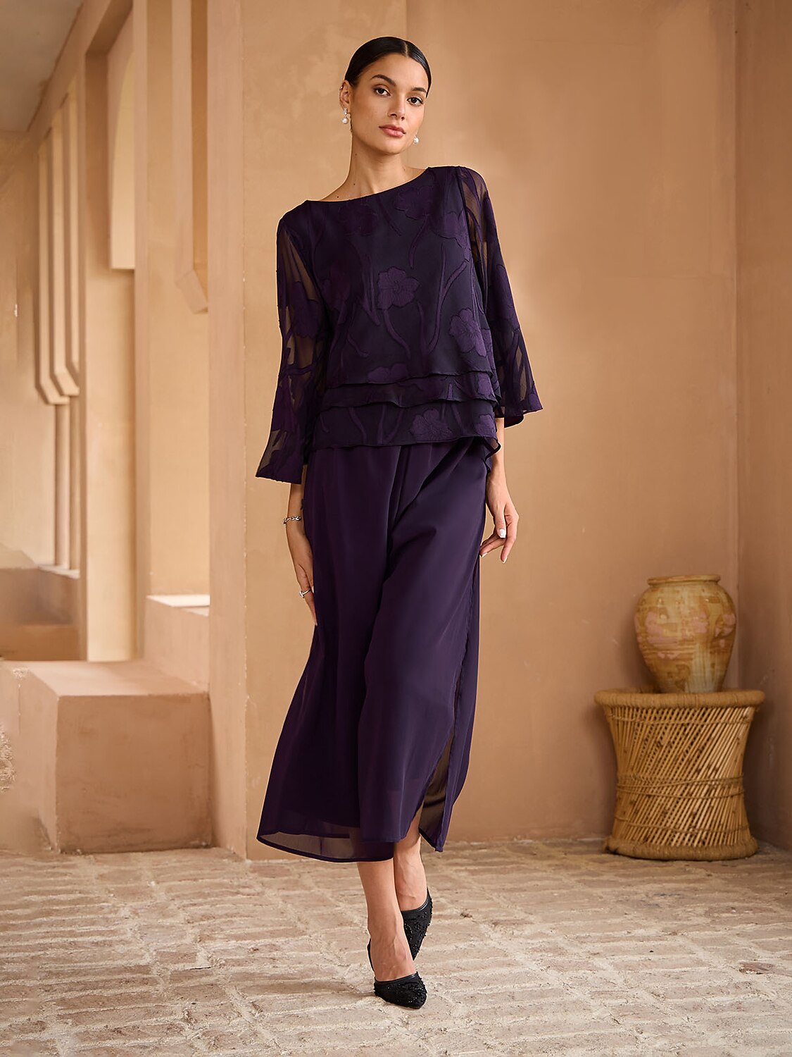 Cropped Wide Leg Pants