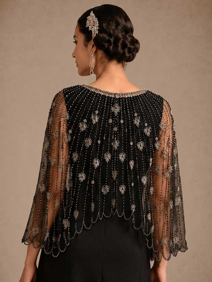 Vintage Beaded Mesh Shawl