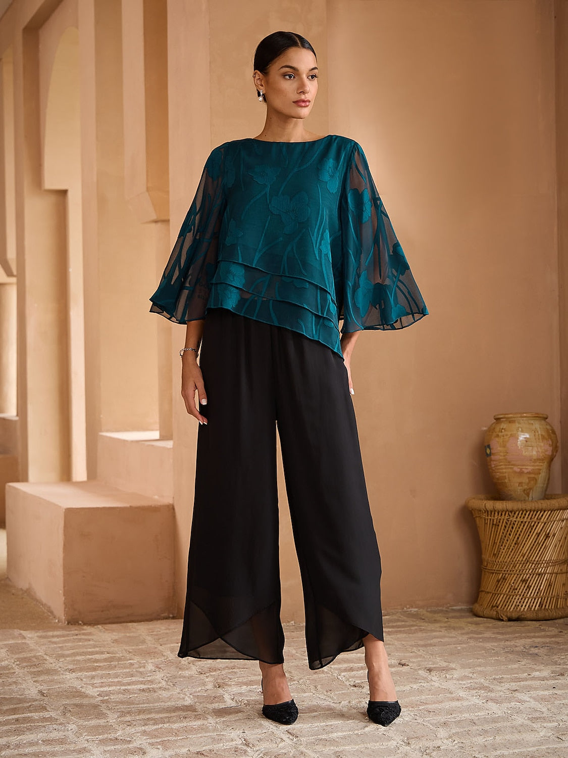 Chiffon Floral Layered Blouse
