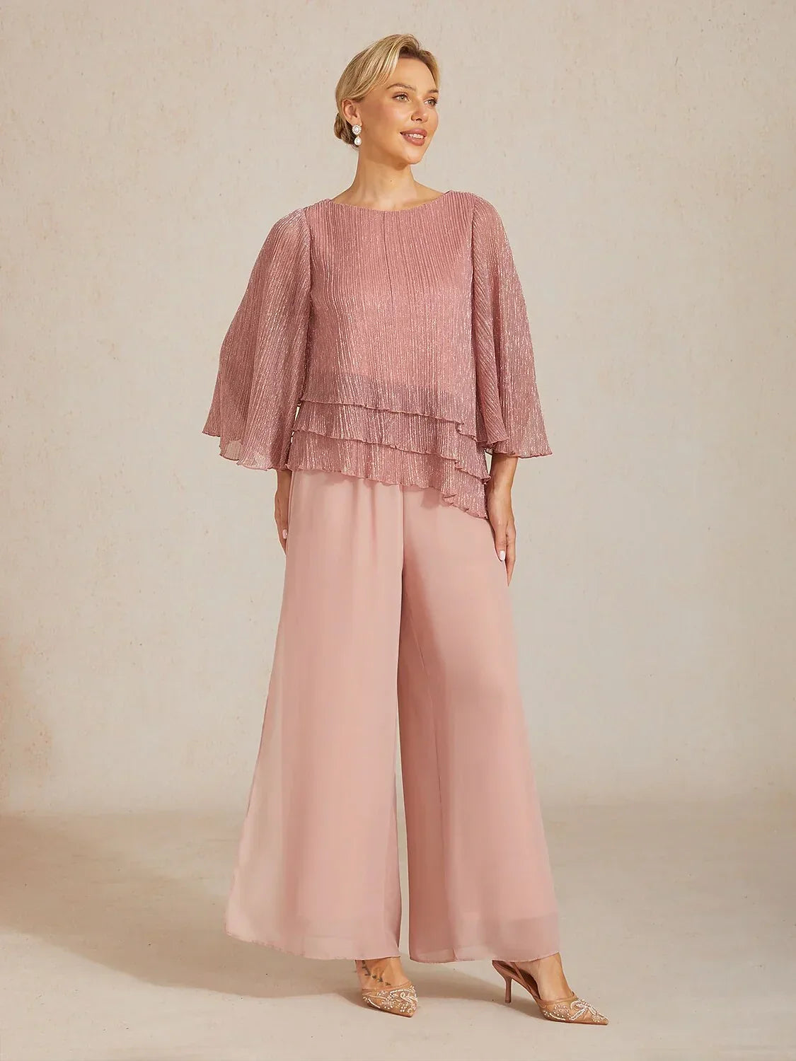 Straight Leg Chiffon Pants