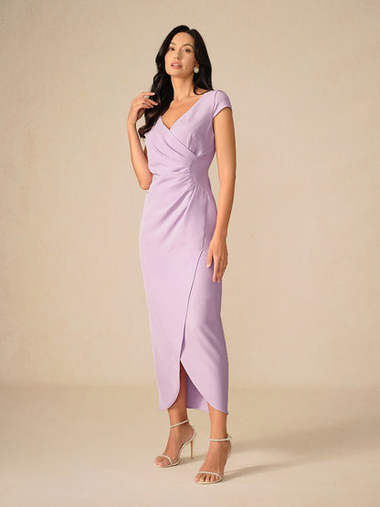 Elegant Sky Blue Wrap Dress