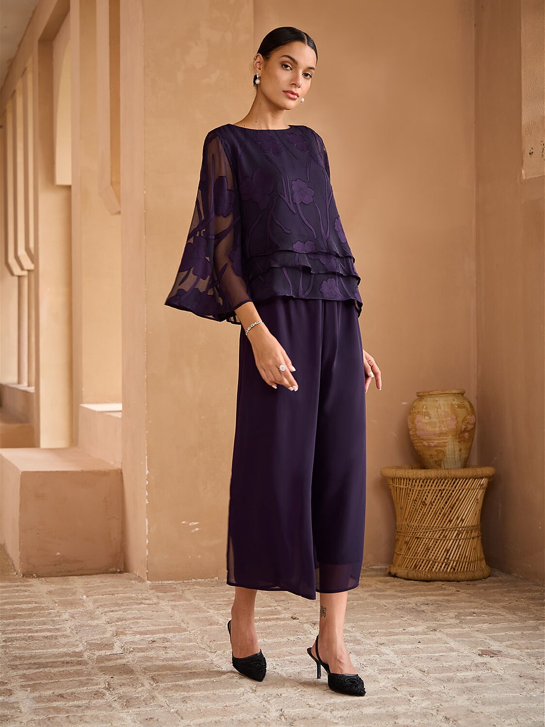 Cropped Wide Leg Pants