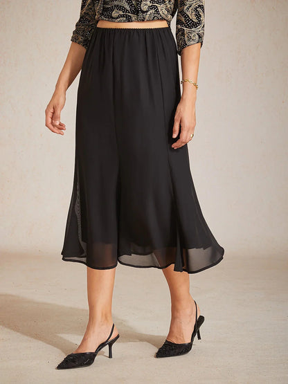 Mermaid Midi Chiffon Mid-Waist Skirts