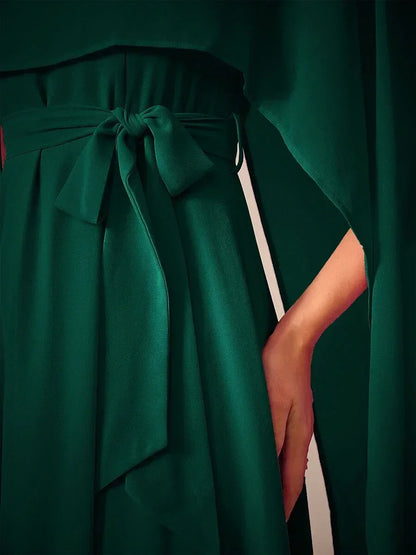 Two-Way Sheer Chiffo Cape Dress