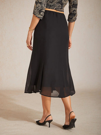 Mermaid Midi Chiffon Mid-Waist Skirts