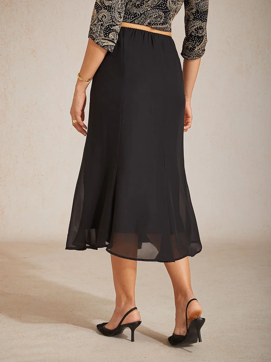 Mermaid Midi Chiffon Mid-Waist Skirts