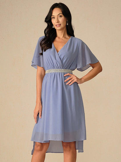 Elegant Pastel Green A-Line Chiffon Dress