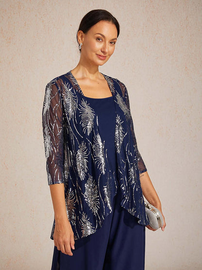 Sequins Feather Twinset