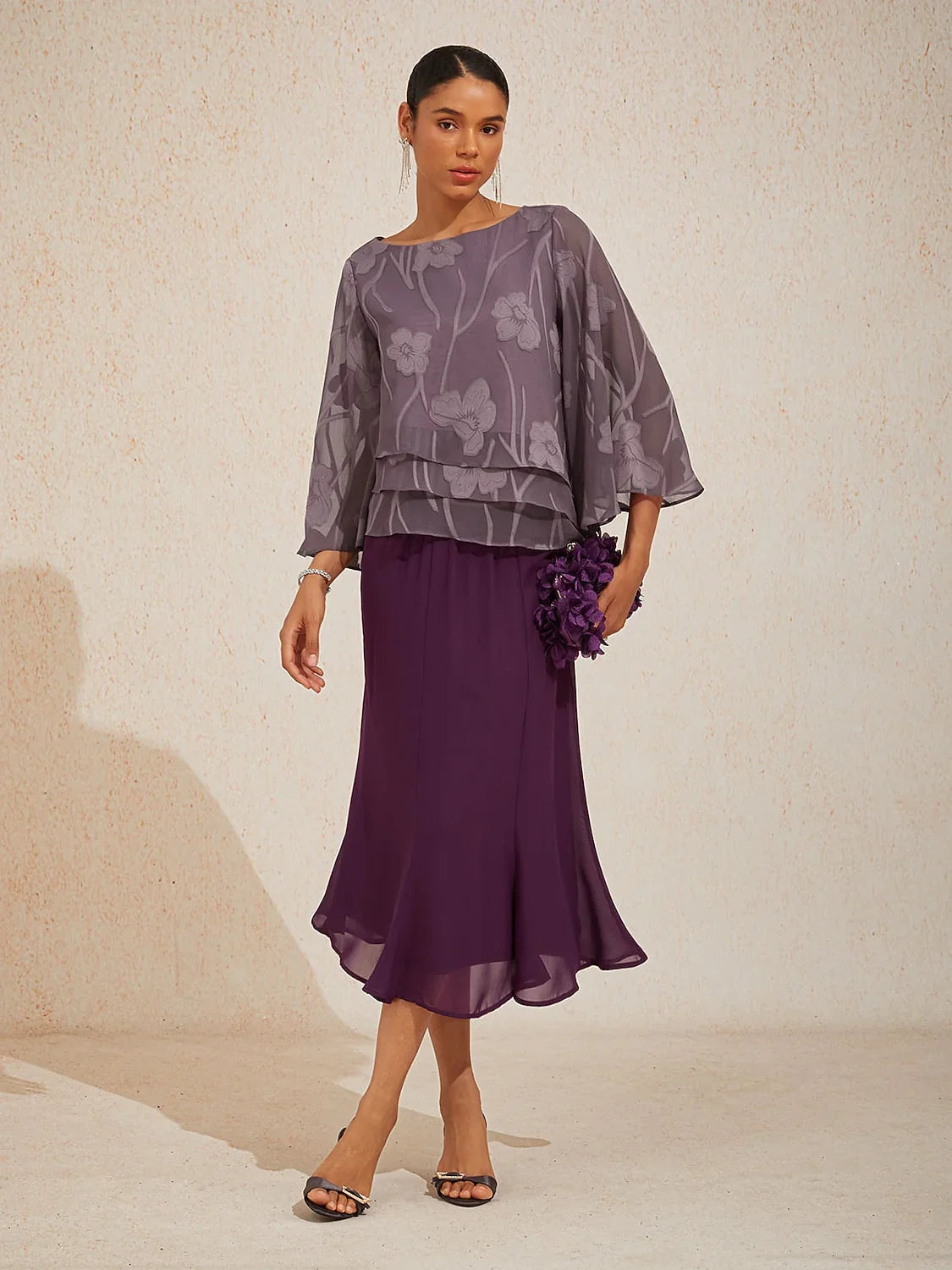 Mermaid Midi Chiffon Mid-Waist Skirts