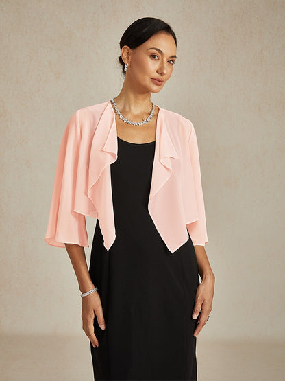 Chiffon Asymmetrical Crop Cover Up