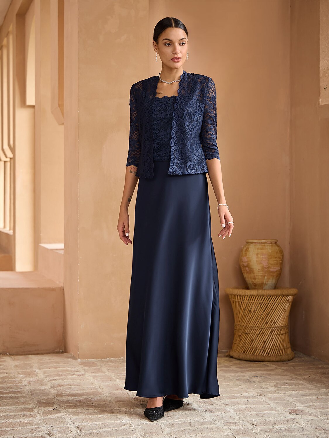 Lace Maxi Jacket Dress