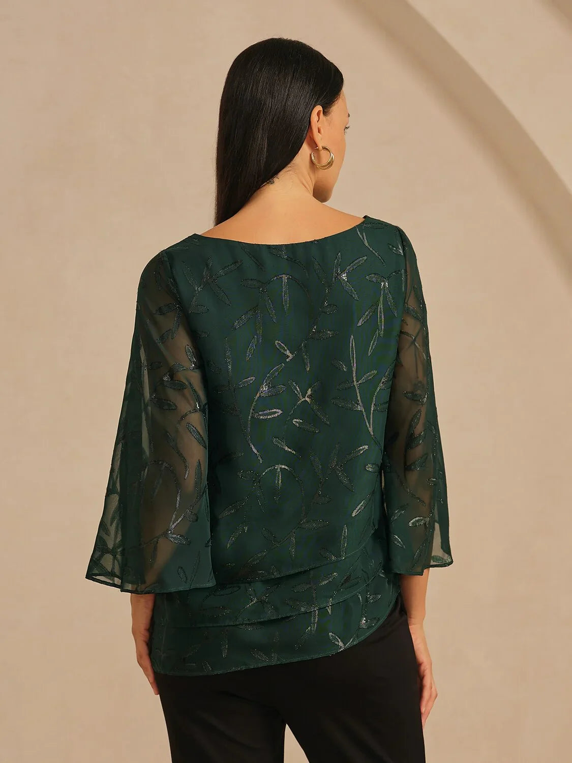Chiffon Leaf Layered Blouse