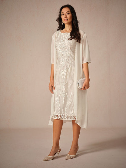 Chiffon Lightweight Half Sleeve Cover-Up