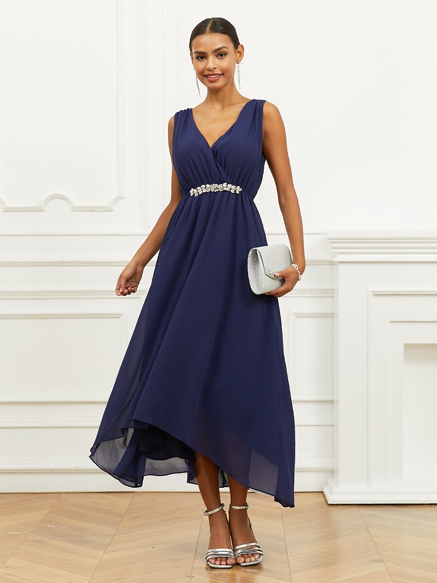 Elegant Sleeveless Chiffon Maxi Dress