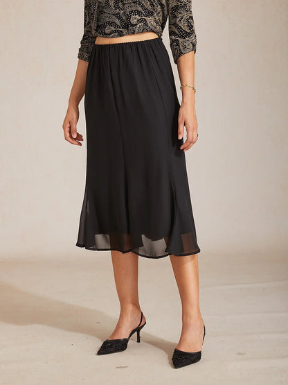 Mermaid Midi Chiffon Mid-Waist Skirts