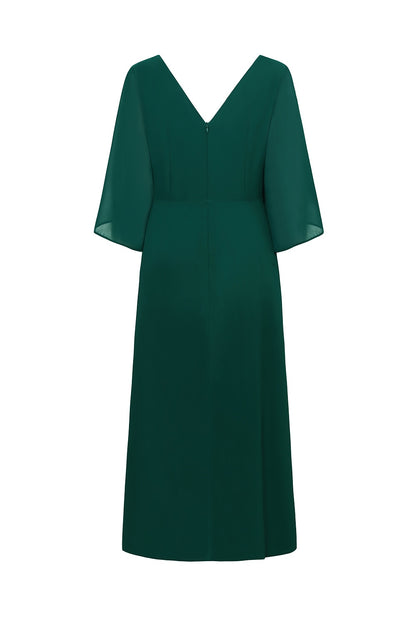 Twisted Ruffle Chiffon Maxi Dress