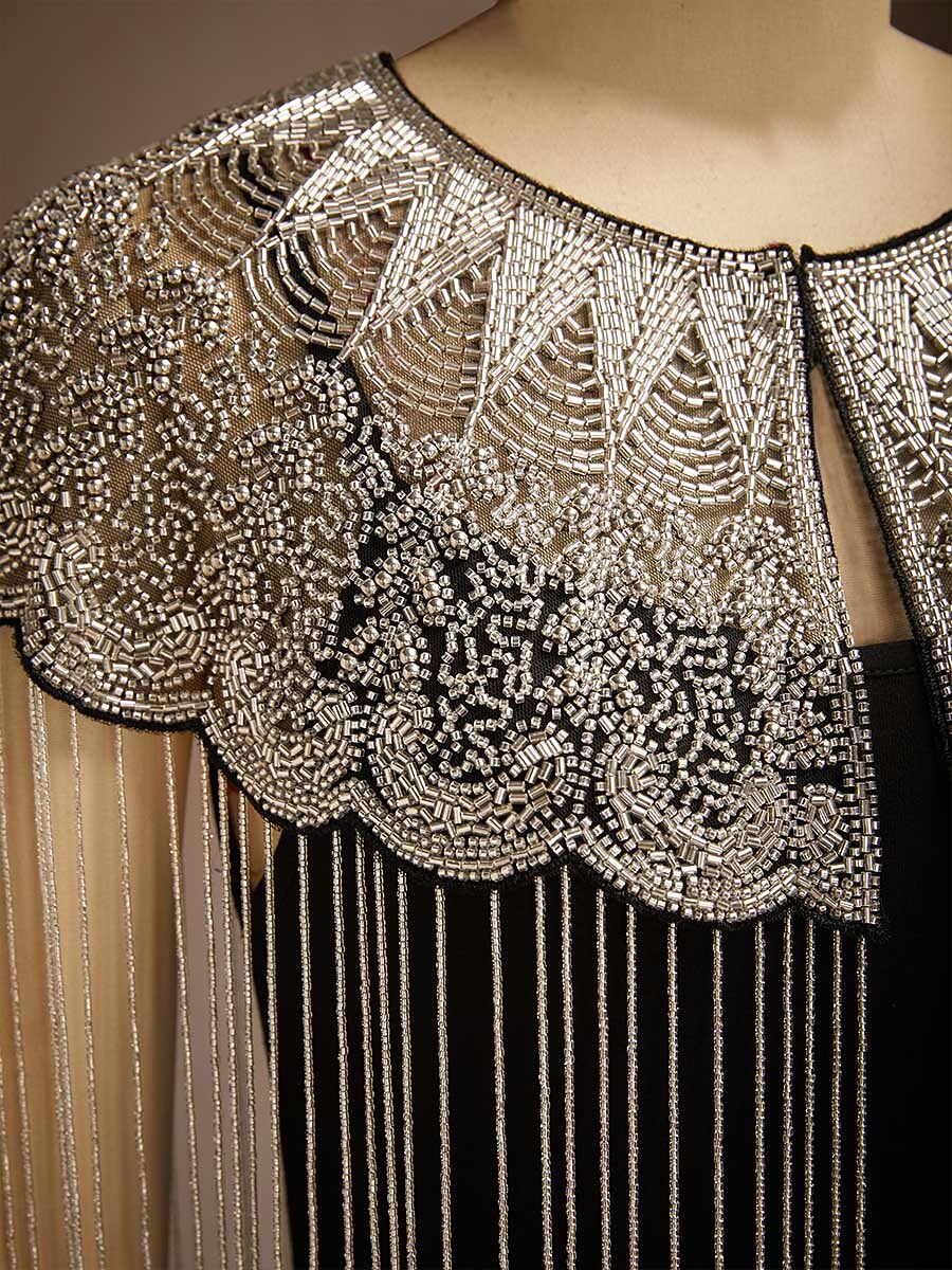 Vintage Beaded Tassel Shawl