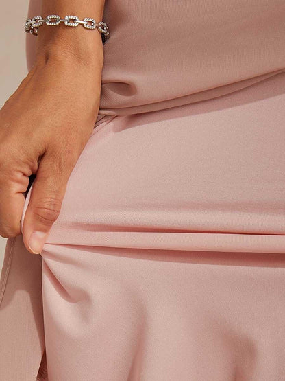 High-Low Overlay Chiffon Skirt with Lining