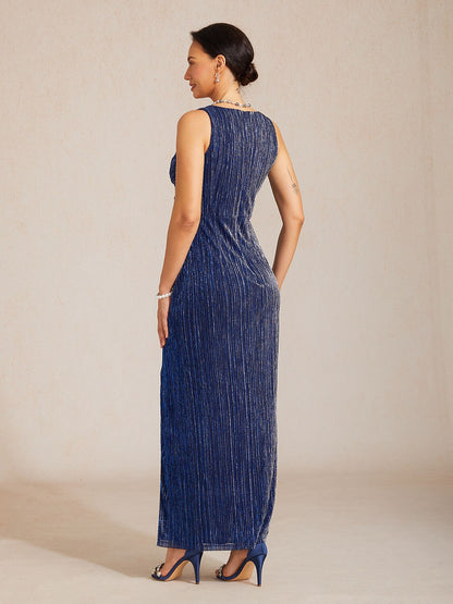Metallic Sheath Maxi Dress