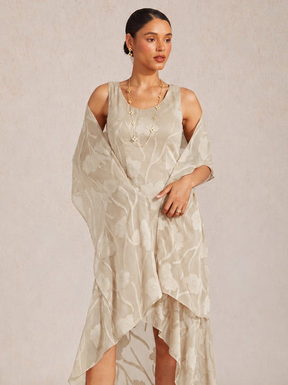 Sheer Floral Chiffon Shawl