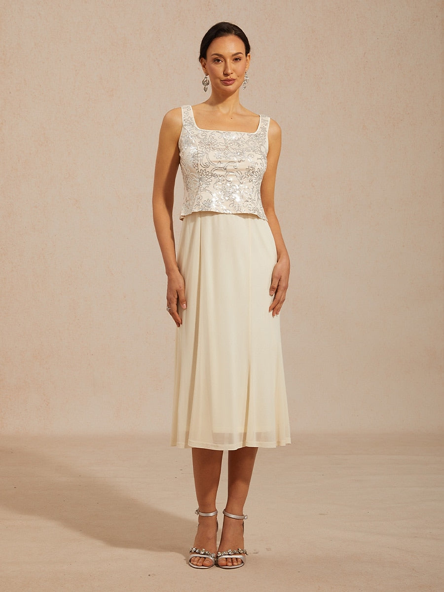 Midi Sequin Embroidered Jacket Dress