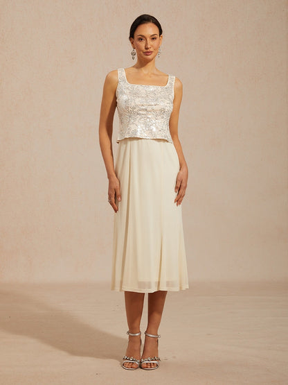 Midi Sequin Embroidered Jacket Dress
