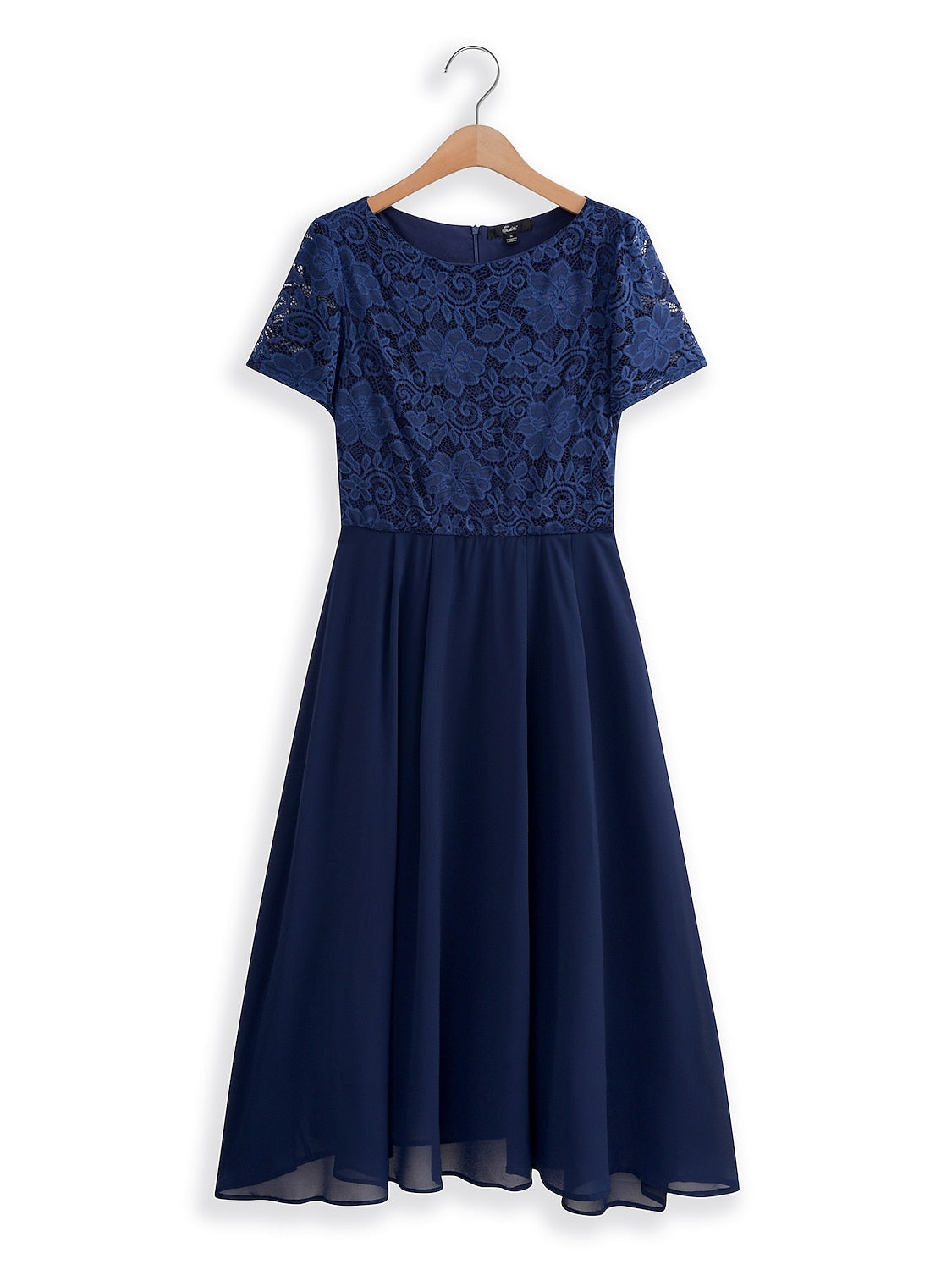 Lace Chiffon Midi Dress