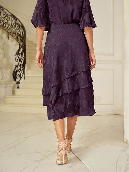 Floral Chiffon Midi Skirt