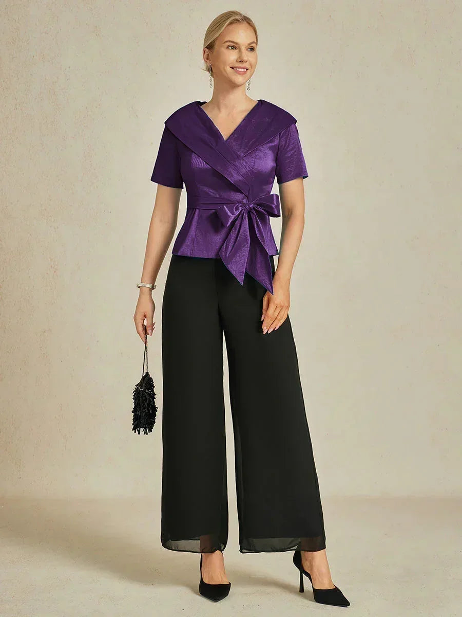 Bluse aus Stretch-Taft mit Ellenbogenärmeln