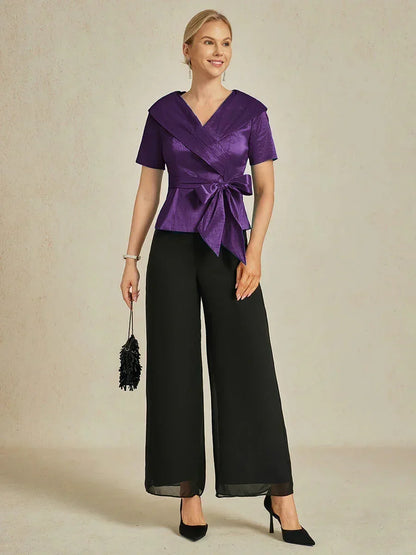 Bluse aus Stretch-Taft mit Ellenbogenärmeln