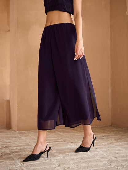 Cropped Wide Leg Pants