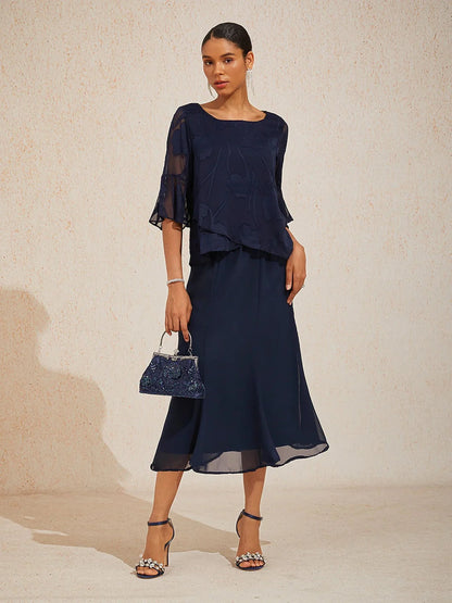 Mermaid Midi Chiffon Mid-Waist Skirts