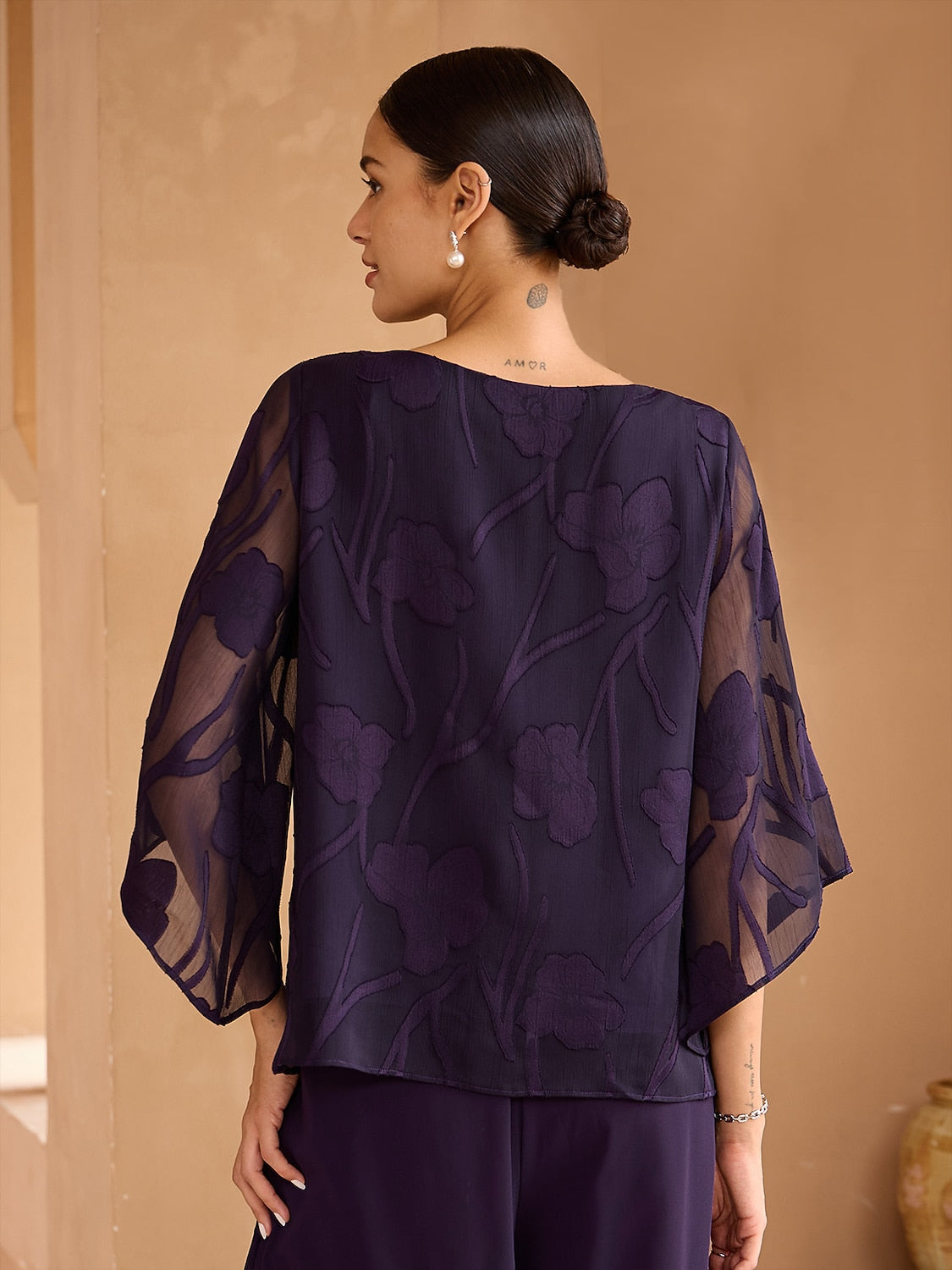 Floral Layered Chiffon Tops