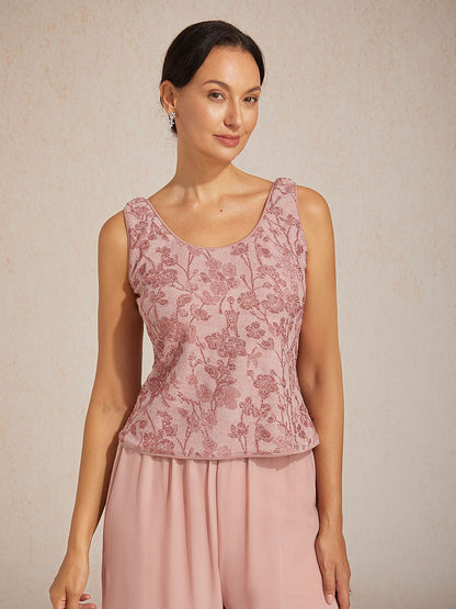 Rhinestone 3/4 Sleeve Twinset