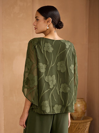 Floral Layered Chiffon Tops