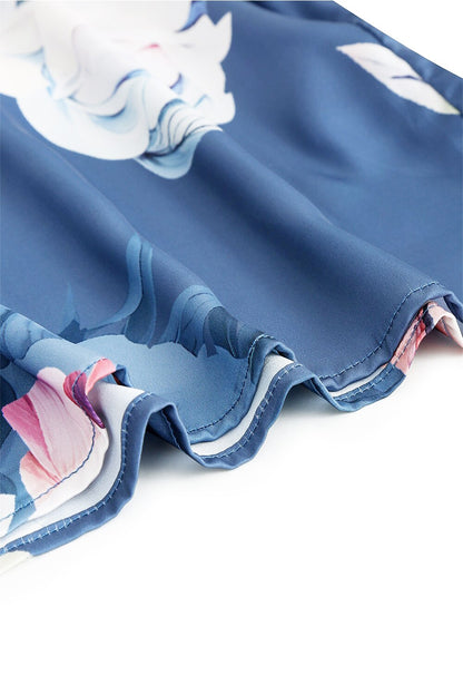 Floral Chiffon Short Sleeve Casual Dress