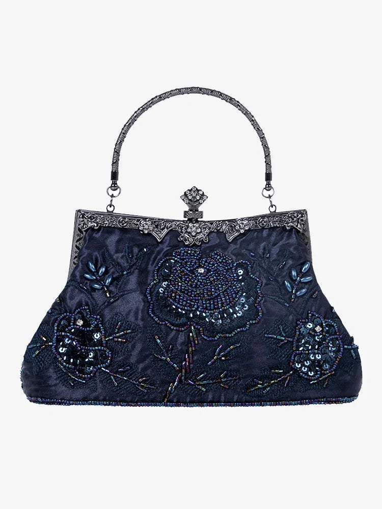 Sequin Embroidery Velvet Handbag Evening Bag