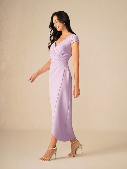 Elegant Sky Blue Wrap Dress