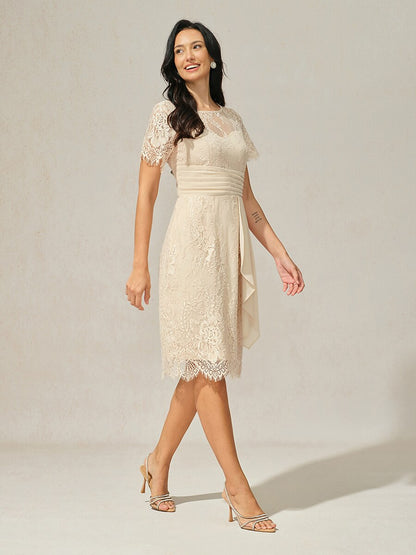 Lace Trim Chiffon Dress