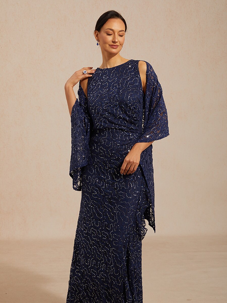 Sequin Lace Long Shawl Wrap