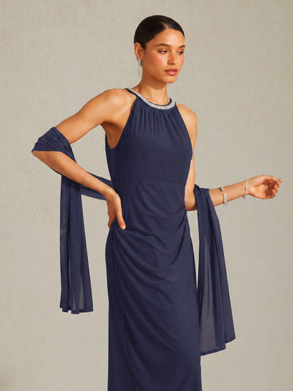 Stretch Mesh Long Shawl Wrap
