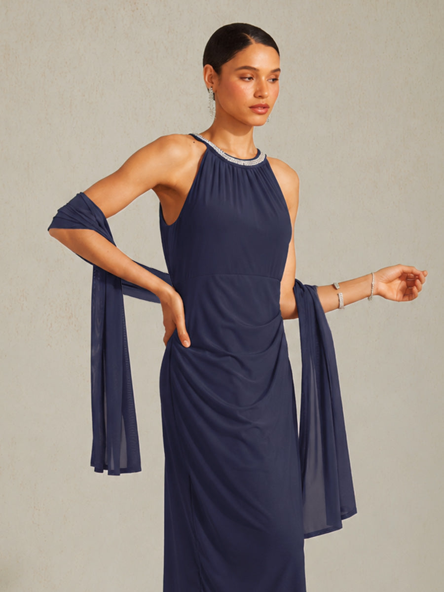 Stretch Mesh Long Shawl Wrap
