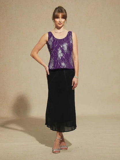 Elegant Mandarin Collar Sequin Twinset
