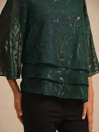 Chiffon Leaf Layered Blouse
