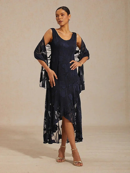 Sheer Floral Chiffon Shawl