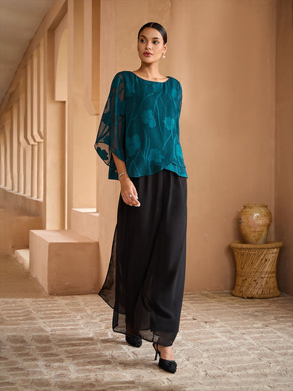 Floral Layered Chiffon Tops